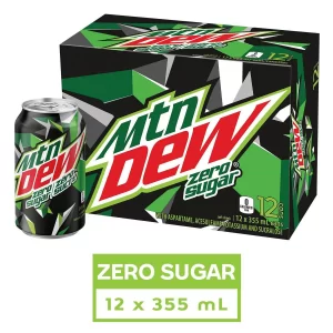 Mtn Dew Zero Sugar Carbonated Soft Drink 12x355ml